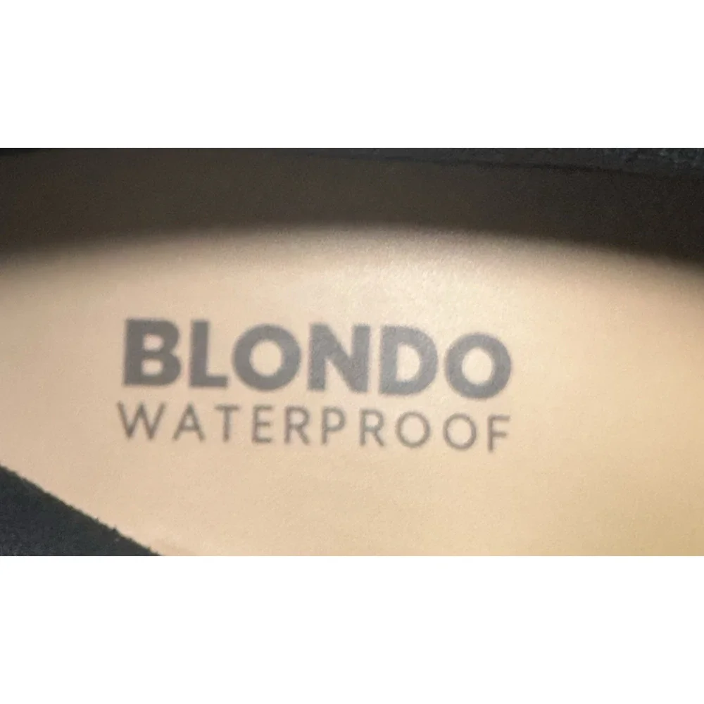 Blondo Moona Waterproof Black Suede Ankle Boots Womens Size 8.5M New $170